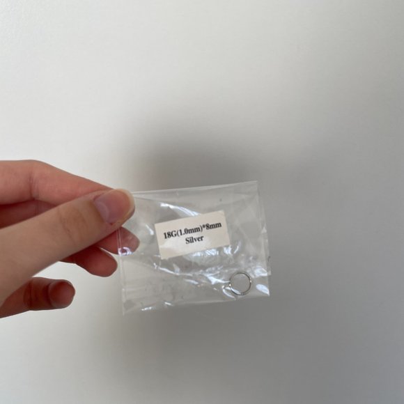 Sterling Silver Nose Ring (18G, 8mm) - Picture 3 of 3